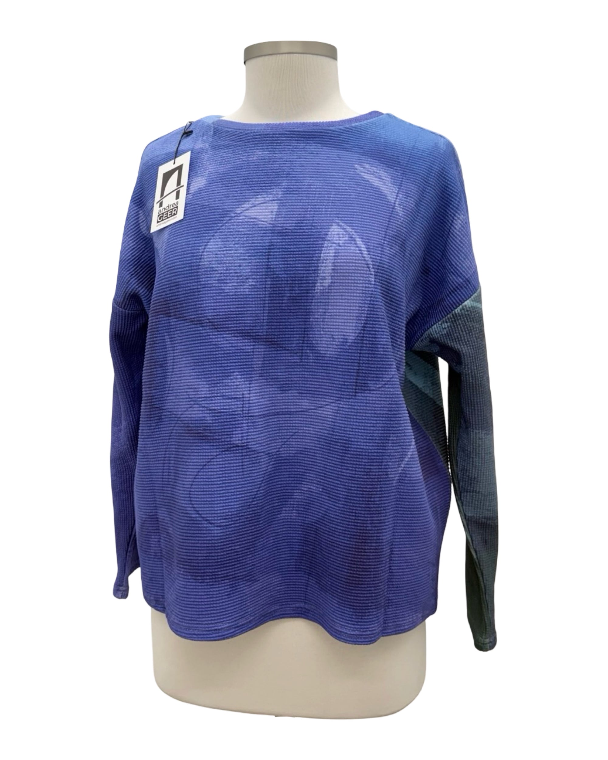 Andrea Geer LONG SLEEVE CROP PIECED TOP