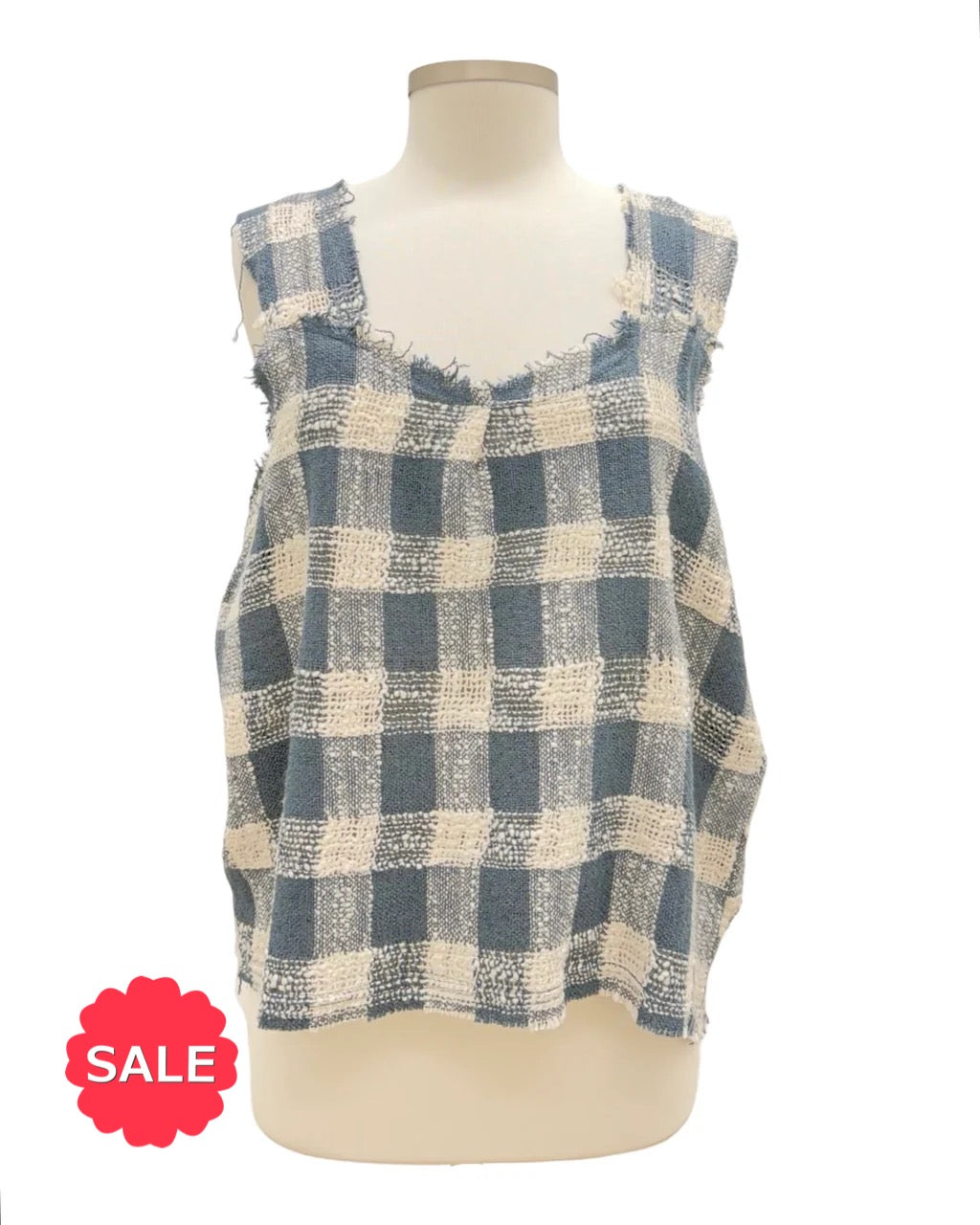 Jaded Gypsy GINGHAM WEAVING ABOUT TANK Originally $99