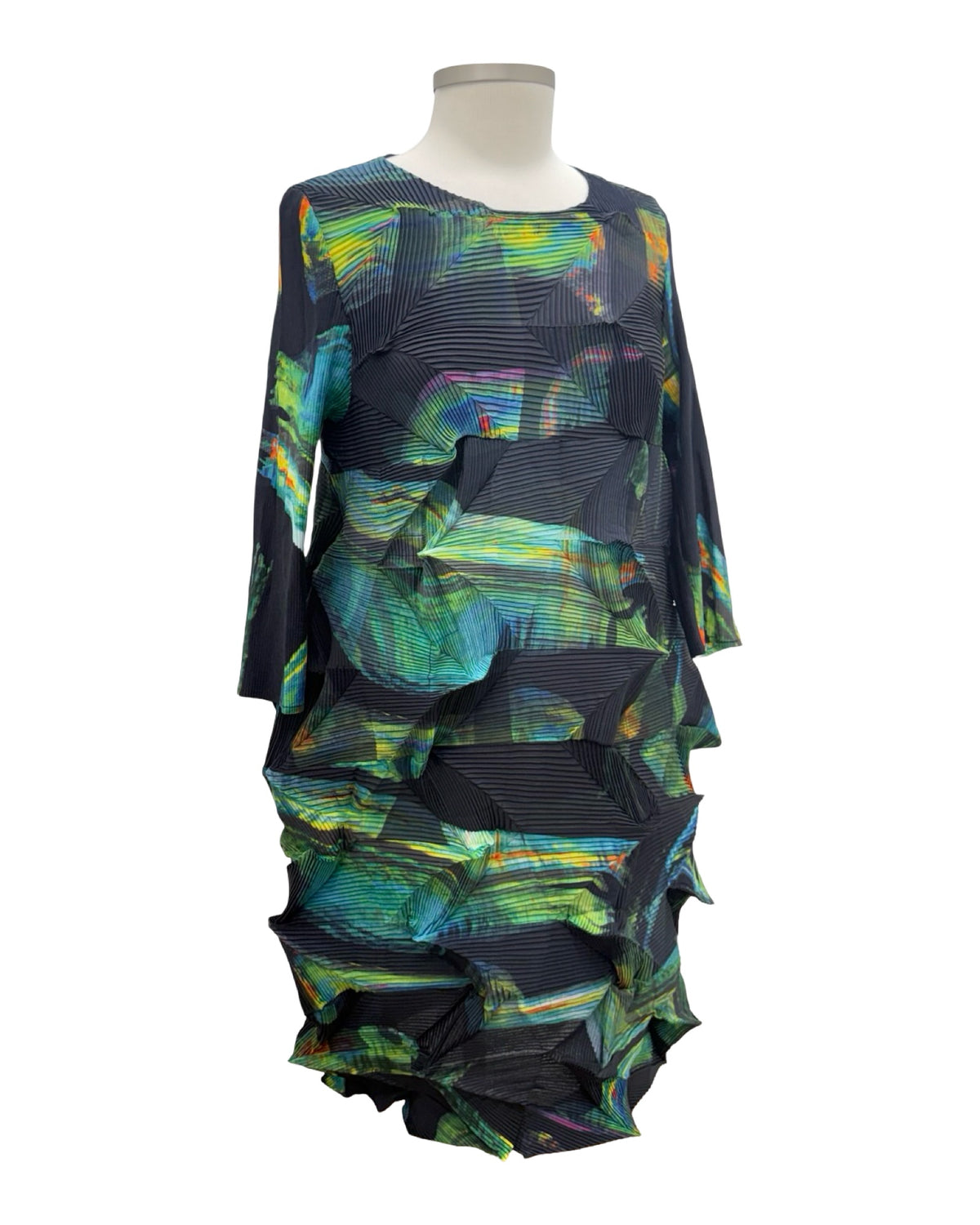 Vanite LONG SLEEVE ACCORDION DRESS