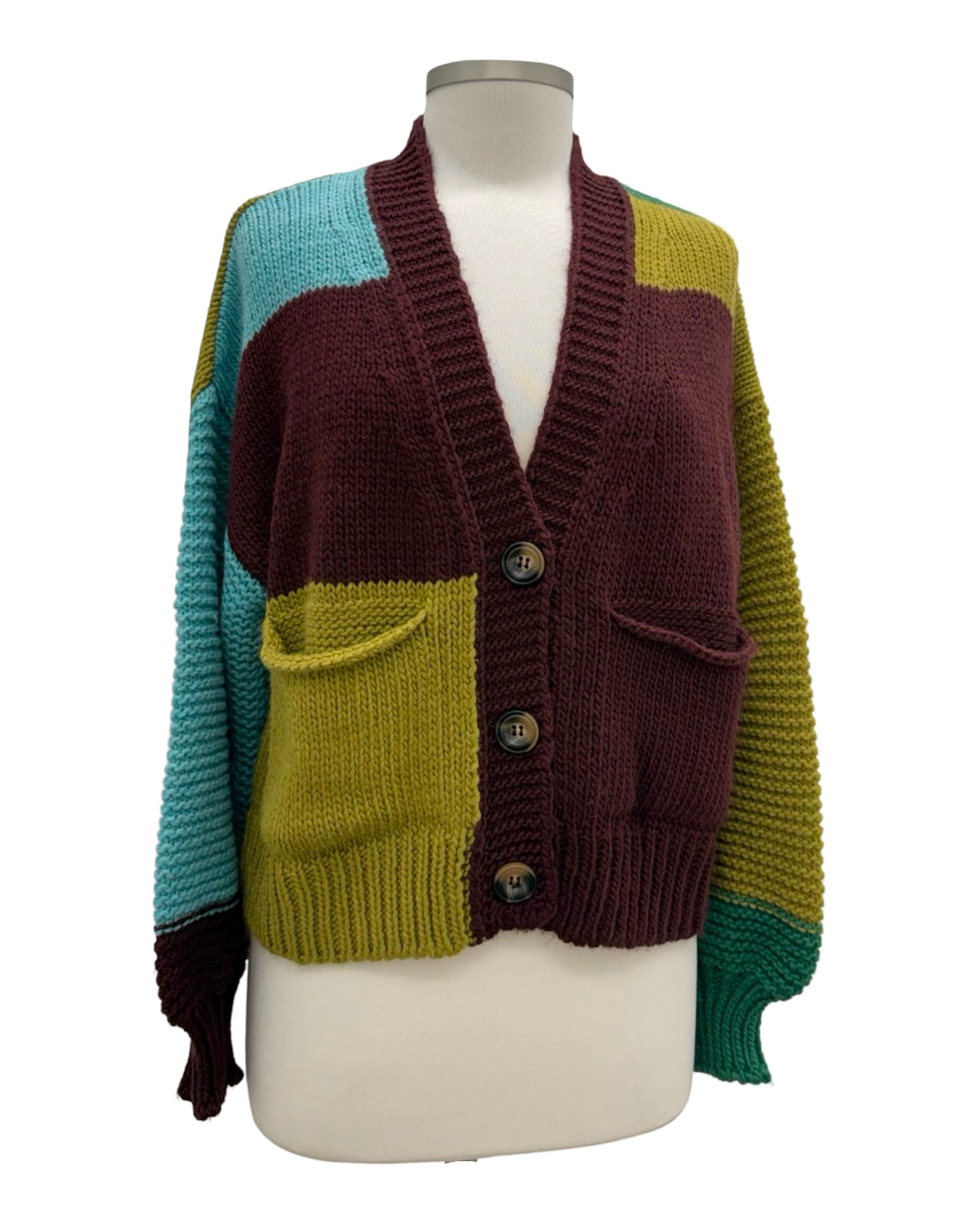 Alembika TWO TONE CARDI SWEATER
