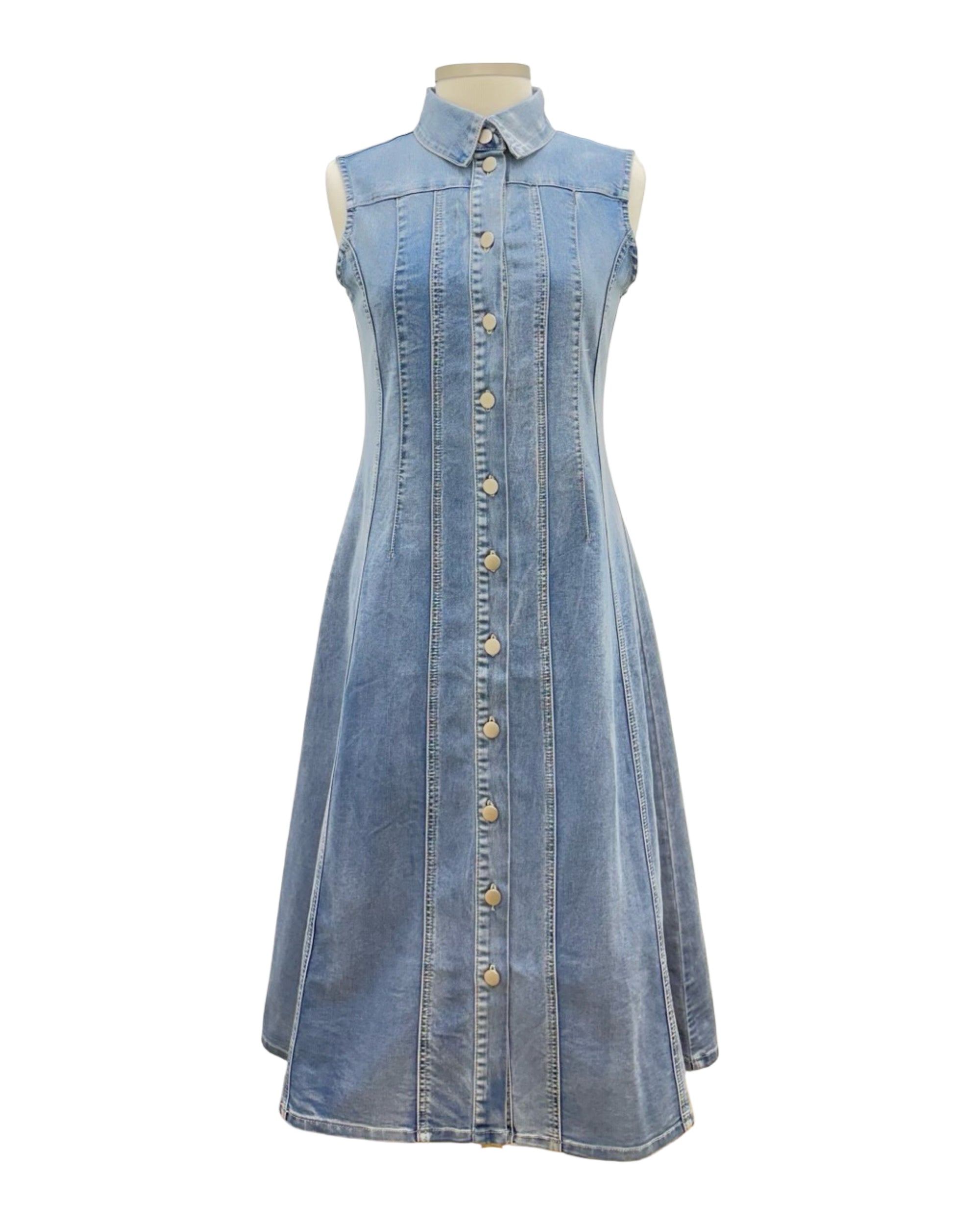Foil LONG JEAN TANK DRESS Marigold Clothing Foil LONG JEAN TANK DRESS Marigold Clothing