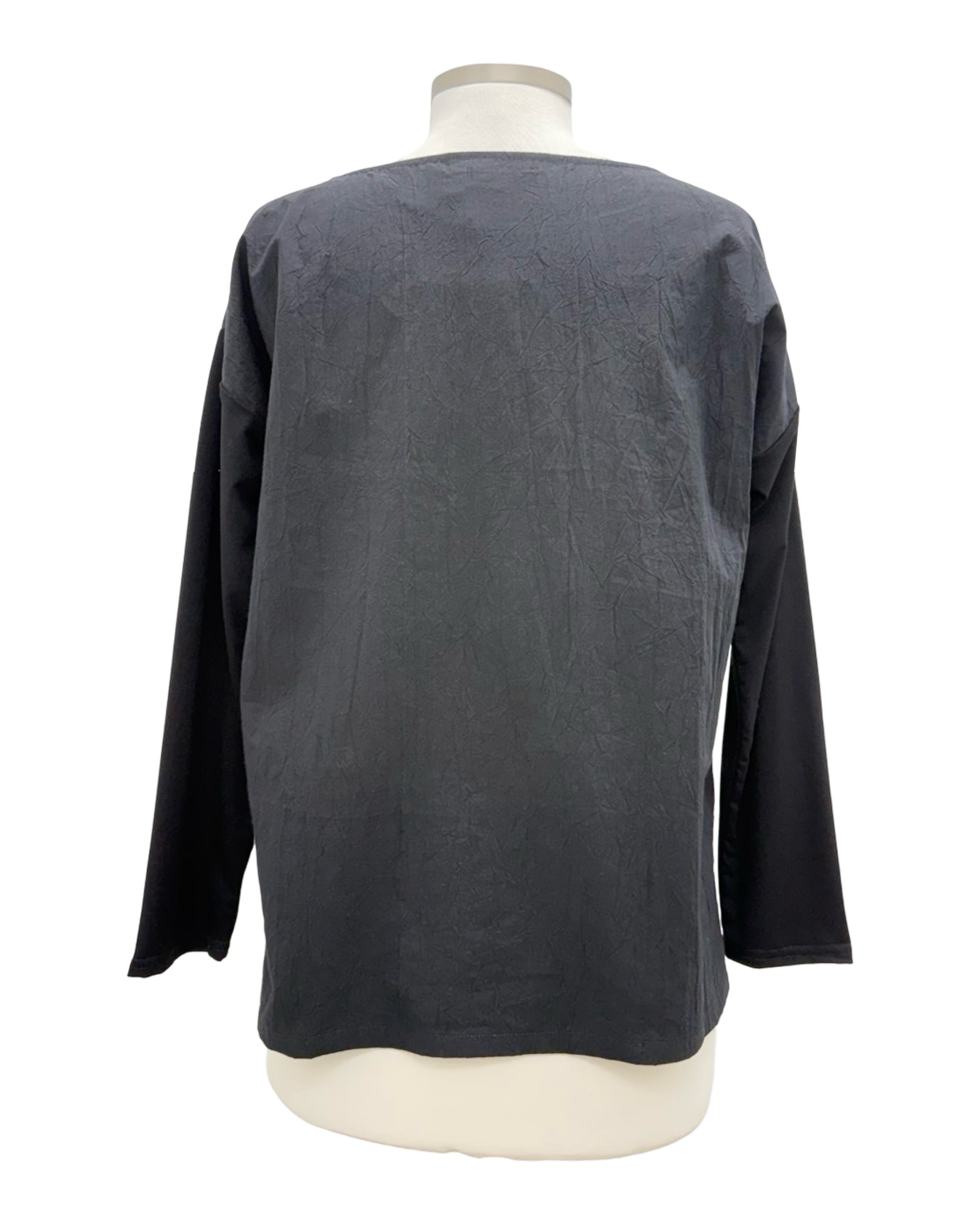 Andrea Geer CROP LONG SLEEVE CRINKLE TOP