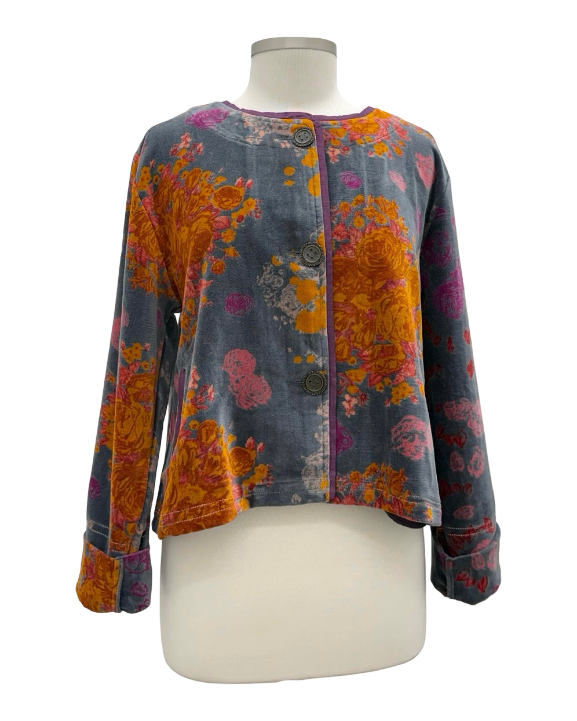 Little Journeys ROSE STITCH VELVET JACKET