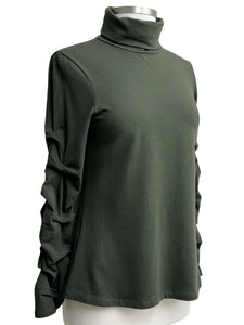 Ozai N Ku RUSCHED SLEEVE TURTLENECK