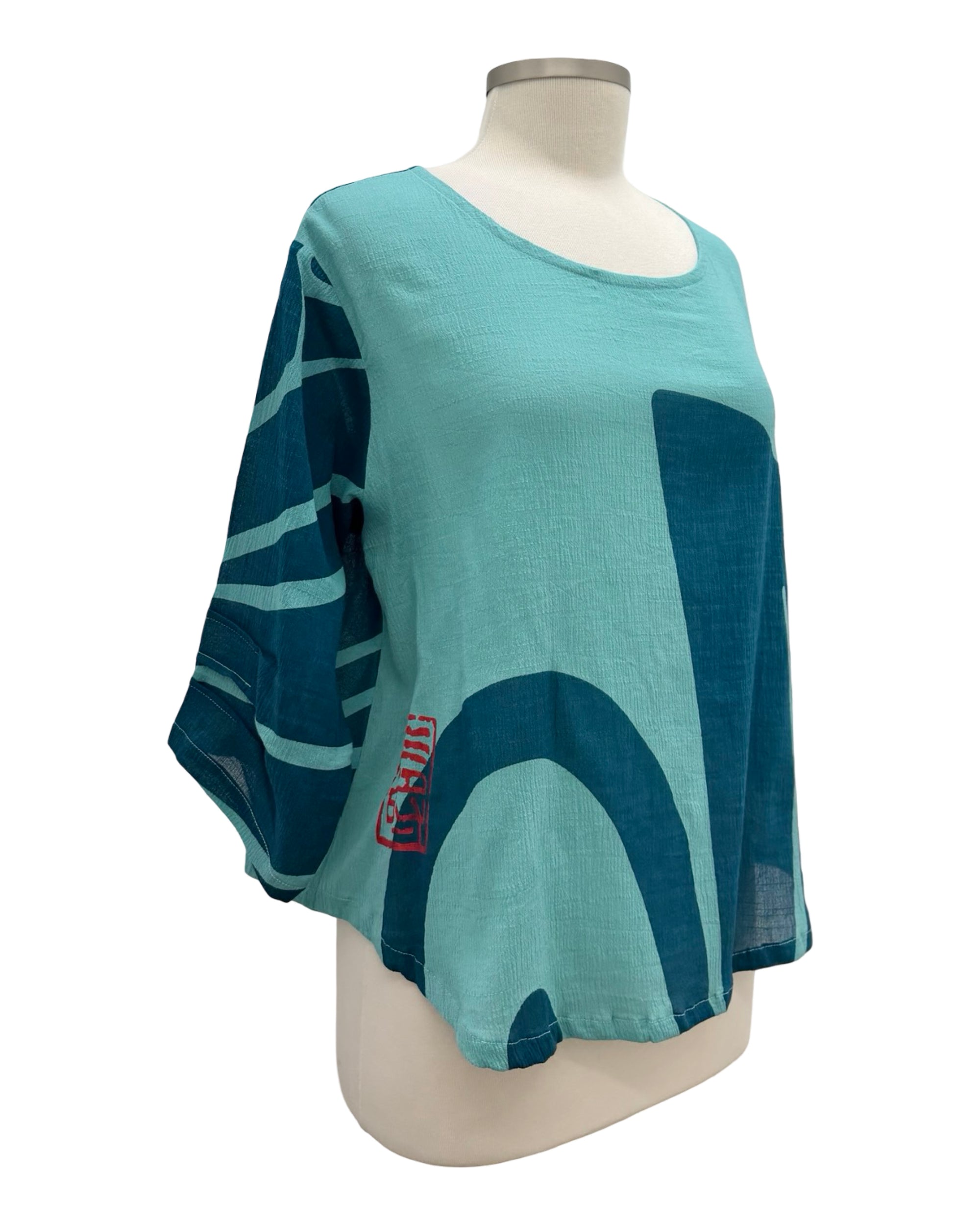 Yasuko SWIRL TUCK SLEEVE BLOUSE