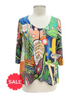 INOAH SCOOP 3/4 SLEEVE TEE GROUNDED - Originally $95
