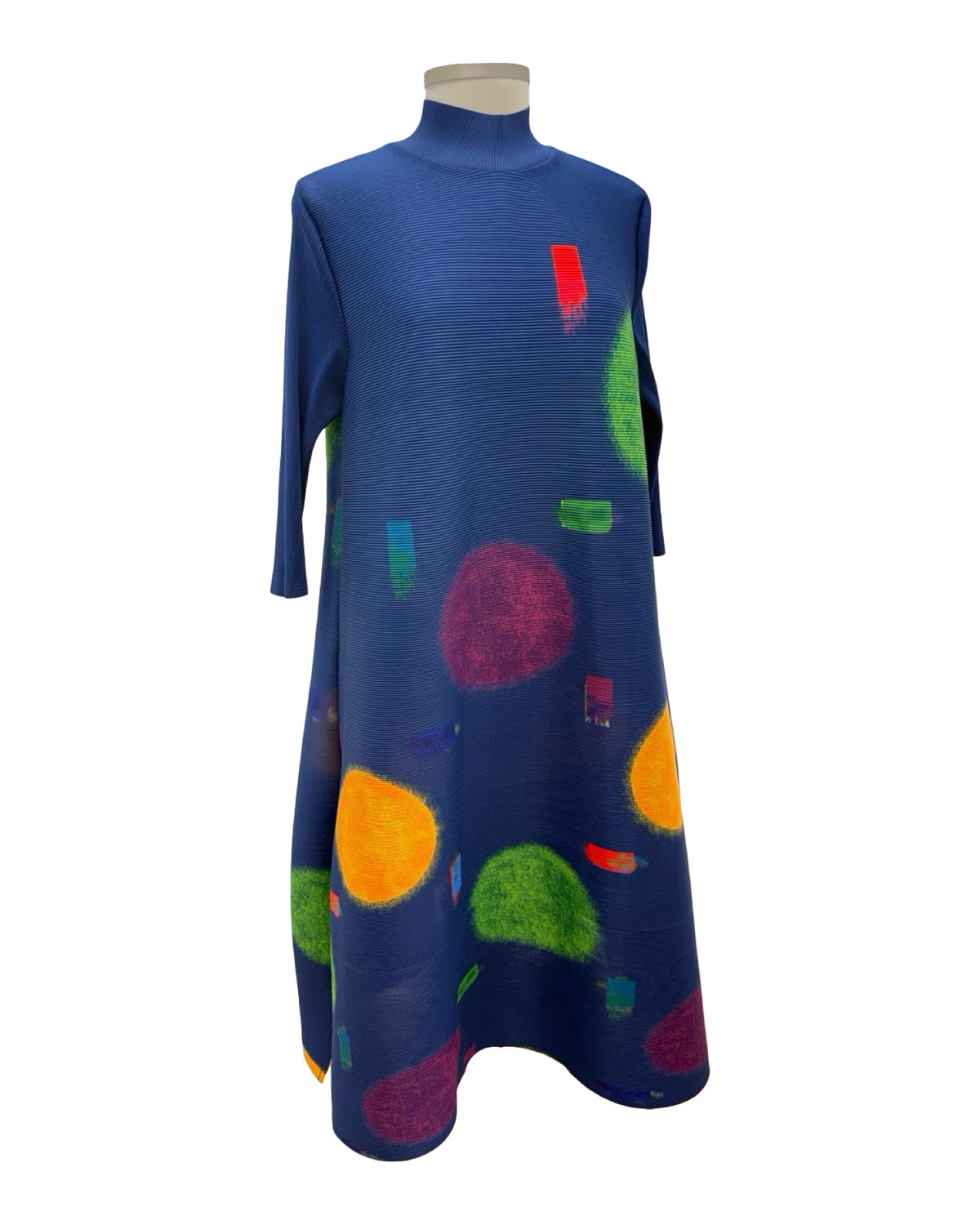 Vanite MOCK NECK DOT DRESS
