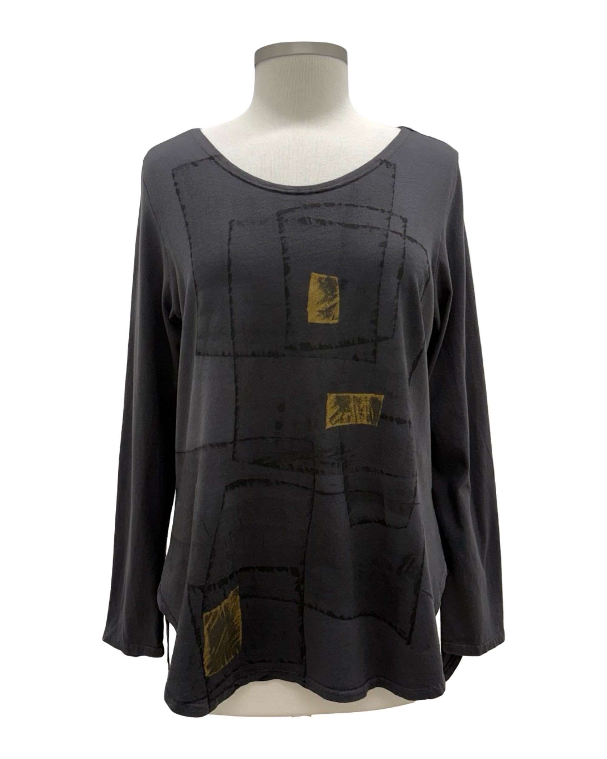 Cynthia Ashby LONG SLEEVE CREW GRAPHIC TEE MARGO