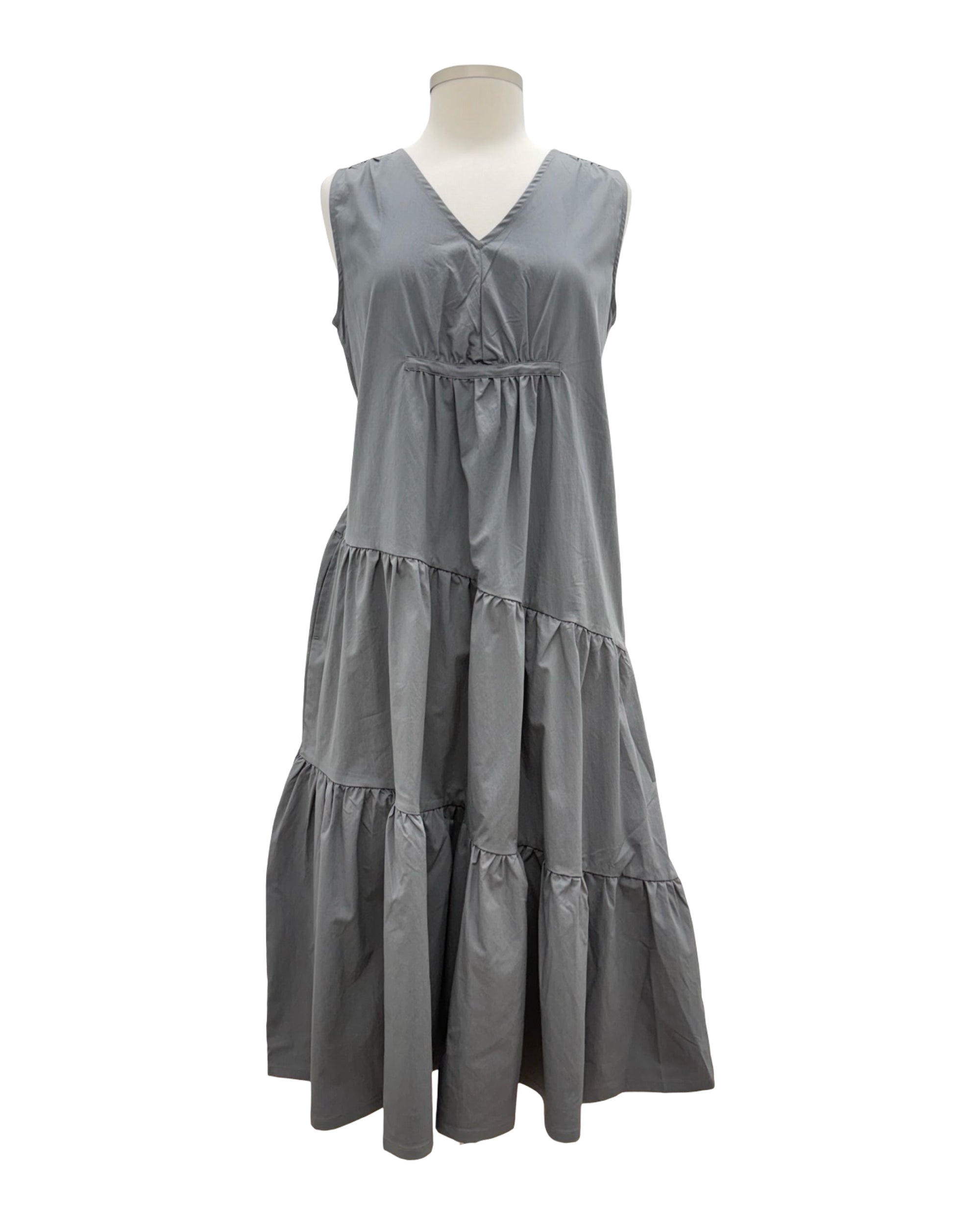 Foil V NECK LONG TANK SEAM DRESS