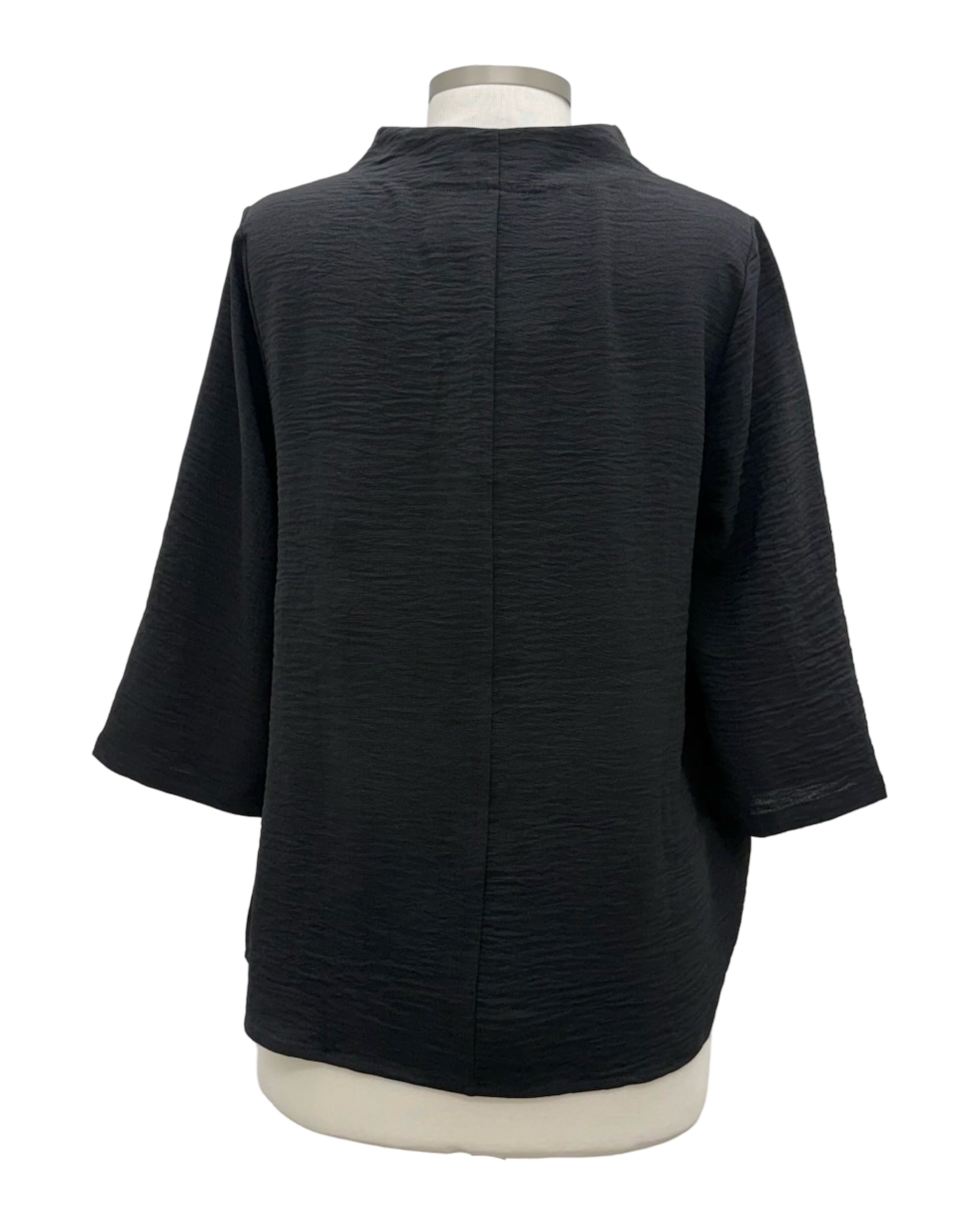 Shana RUSCHED NECK BLOUSE 3/4 SLEEVE
