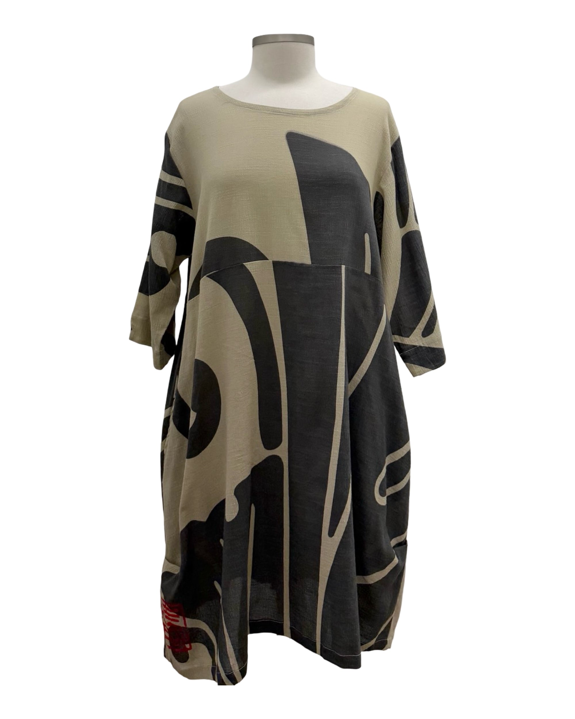 Yasuko CRINKLE SHORT SLEEVE TUNIC DRESS