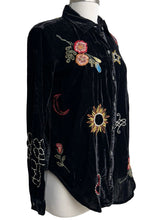 Load image into Gallery viewer, Caite EMBROIDERED VELVET SHIRT
