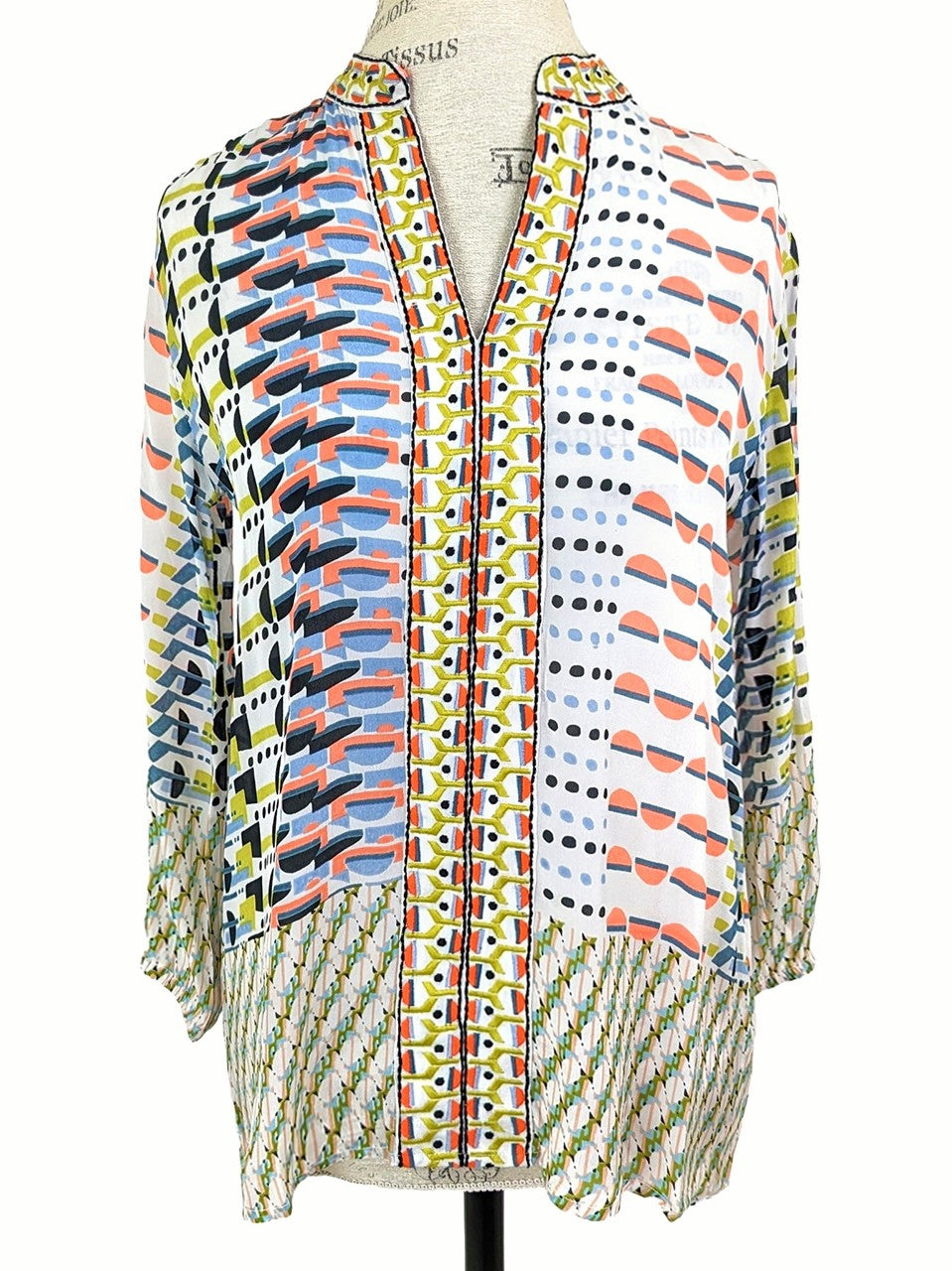 Caite EMBROIDERED PRINT BLOUSE NOVA