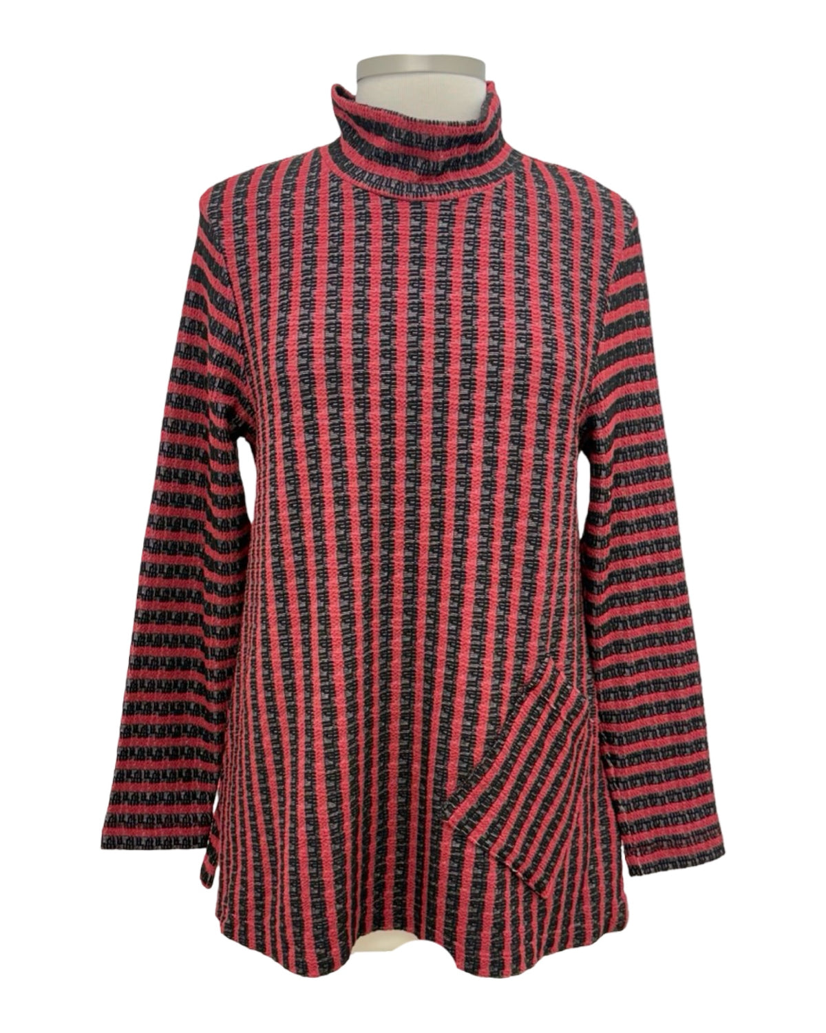 Fenini STRIPE ONE POCKET MOCK