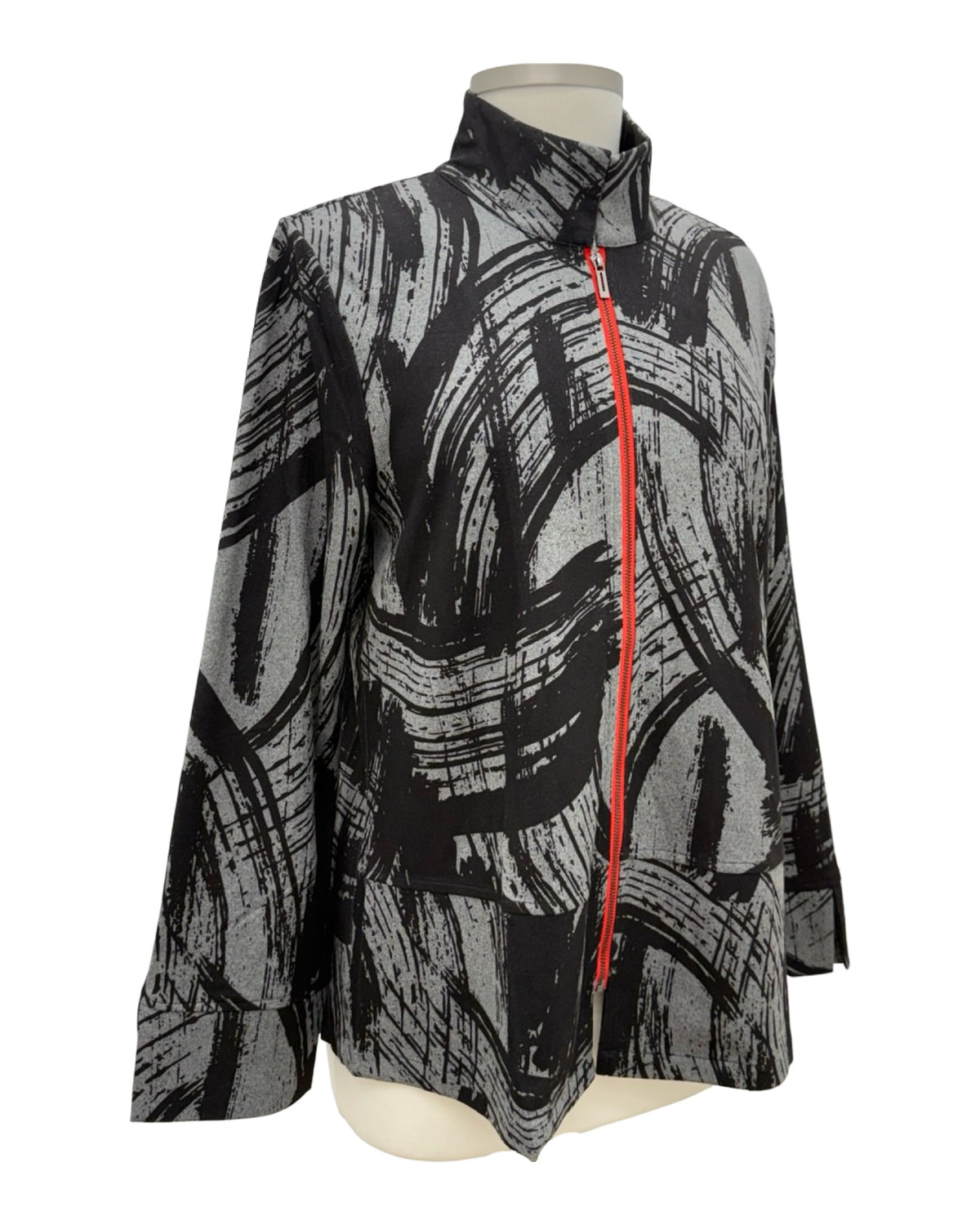 Shana LONG SLEEVE ZIP JACKET RED TRIM