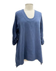 Oh My Gauze SCOOP RUSCH SLEEVE TOP ARTY