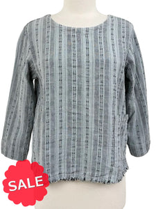 Cut Loose PINSTRIPE LINEN 3/4 SLEEVE TOP - Originally $97