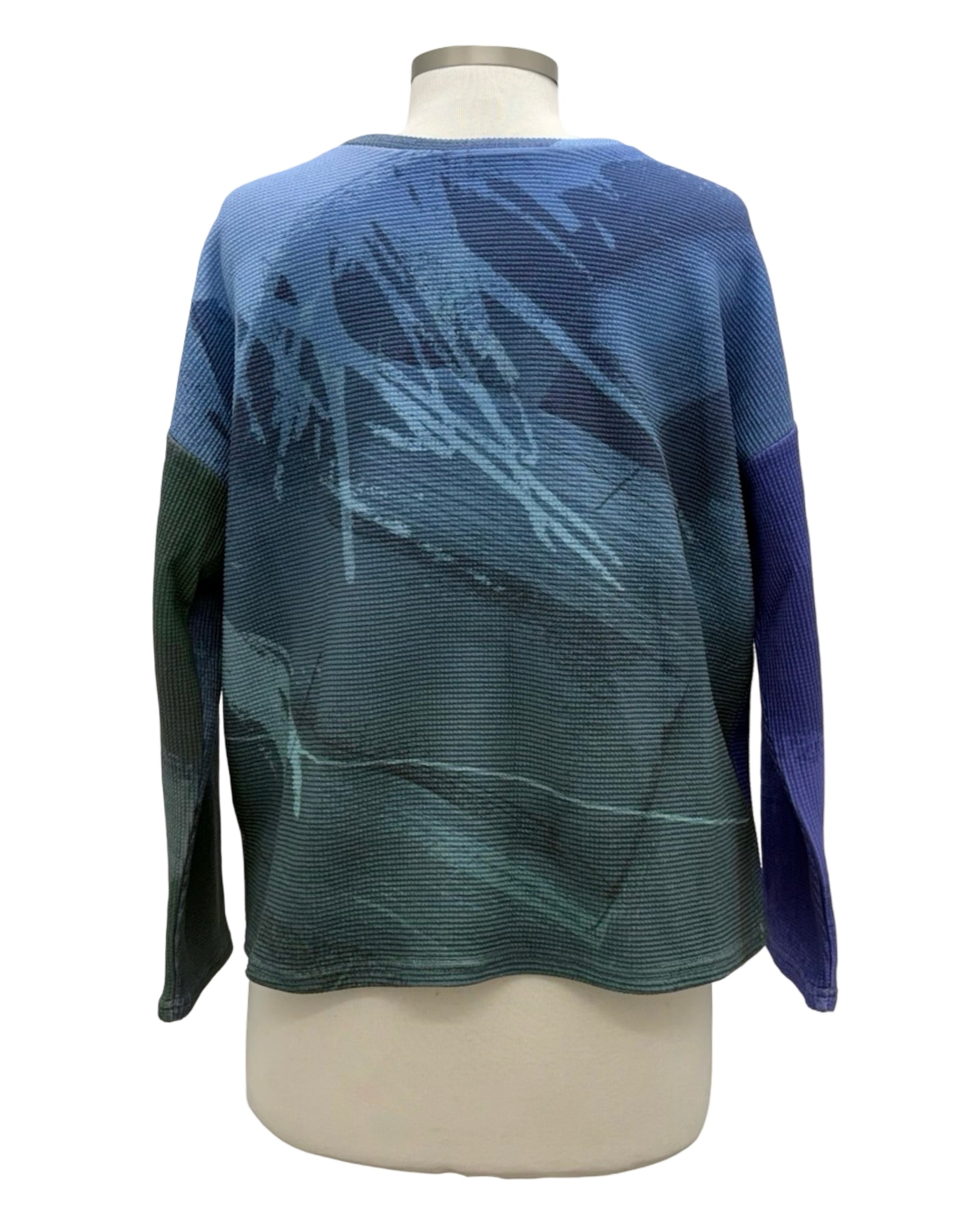 Andrea Geer LONG SLEEVE CROP PIECED TOP