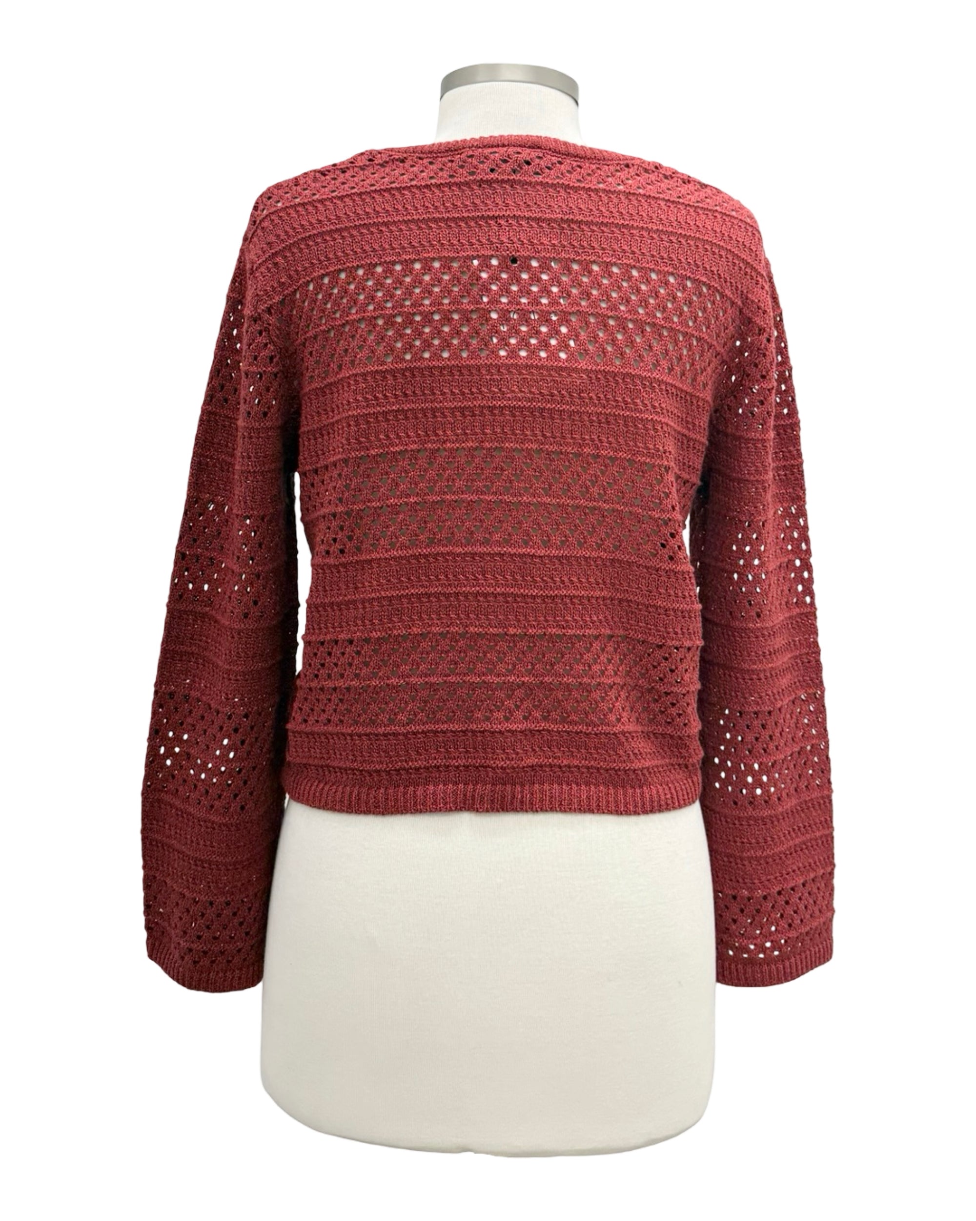 Foil LONG SLEEVE WOVEN PULLING STRING SWEATER