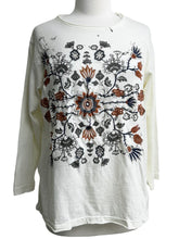 Load image into Gallery viewer, Caite LONG SLEEVE EMBROIDERED TEE OATMEAL
