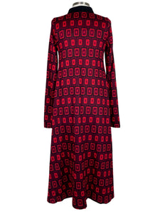 Alembika COLLAR SQUARE PRINT DRESS