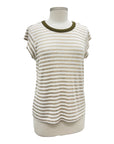 Michael Stars RIB STRIPE CAP SLEEVE TEE