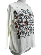 Load image into Gallery viewer, Caite LONG SLEEVE EMBROIDERED TEE OATMEAL
