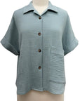 Sympli BREEZE BOLERO SHIRT - Originally $159 🔵