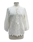 Foil EMBROIDERED WEAVE BLOUSE