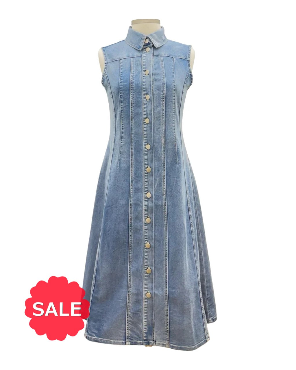 Foil LONG JEAN TANK DRESS - Originally $189