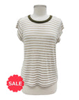 Michael Stars RIB STRIPE CAP SLEEVE TEE - Originally $88