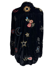 Load image into Gallery viewer, Caite EMBROIDERED VELVET SHIRT
