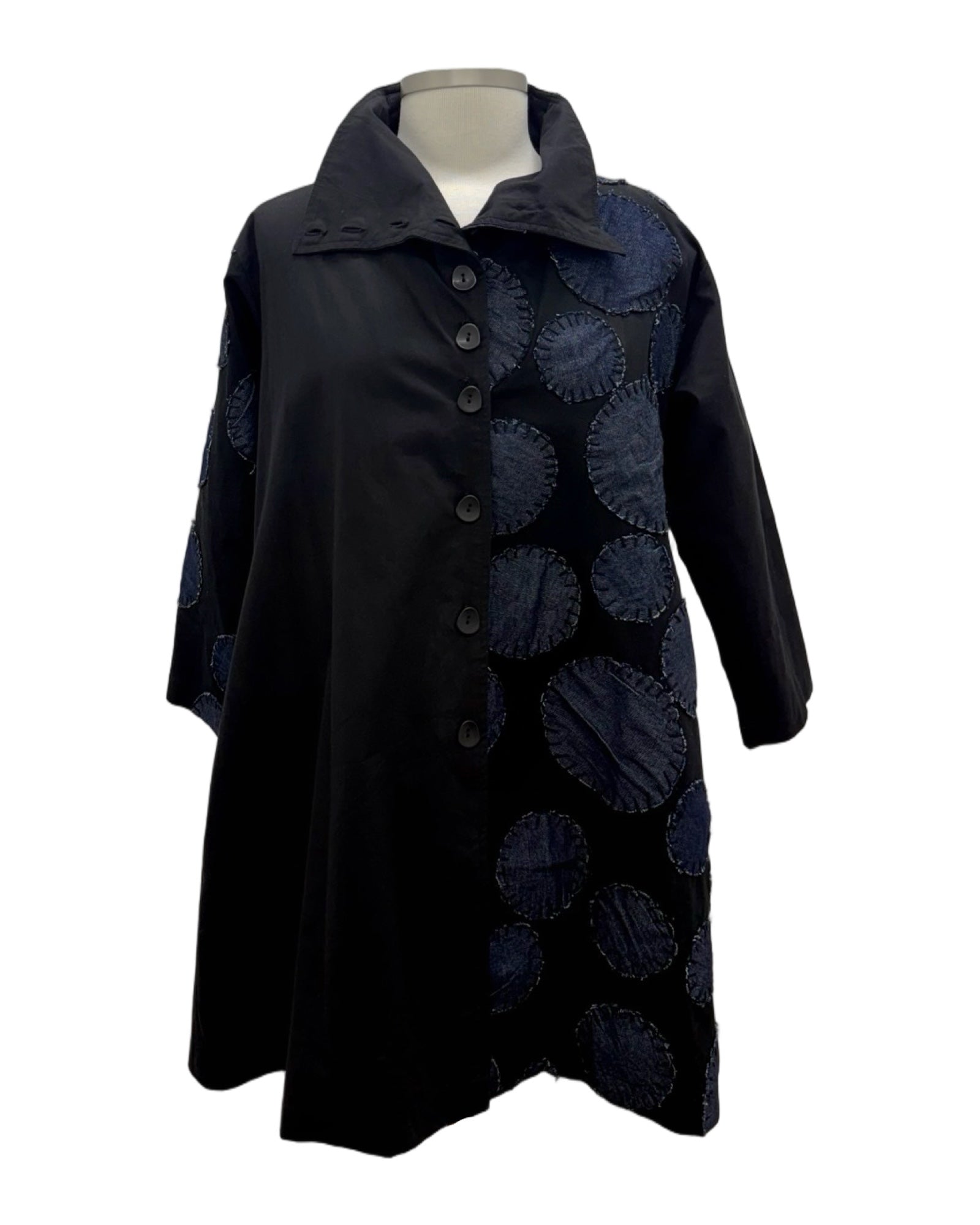 M Squared LONG DOTS FUNNEL JACKET