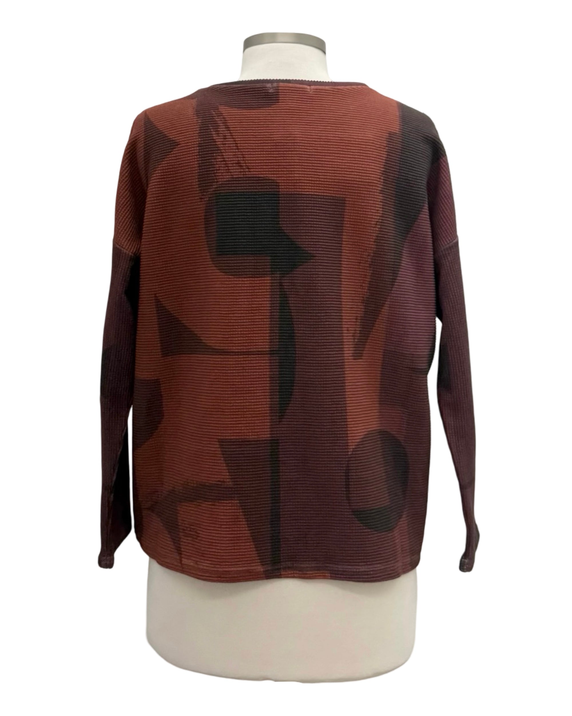 Andrea Geer LONG SLEEVE CROP PIECED TOP
