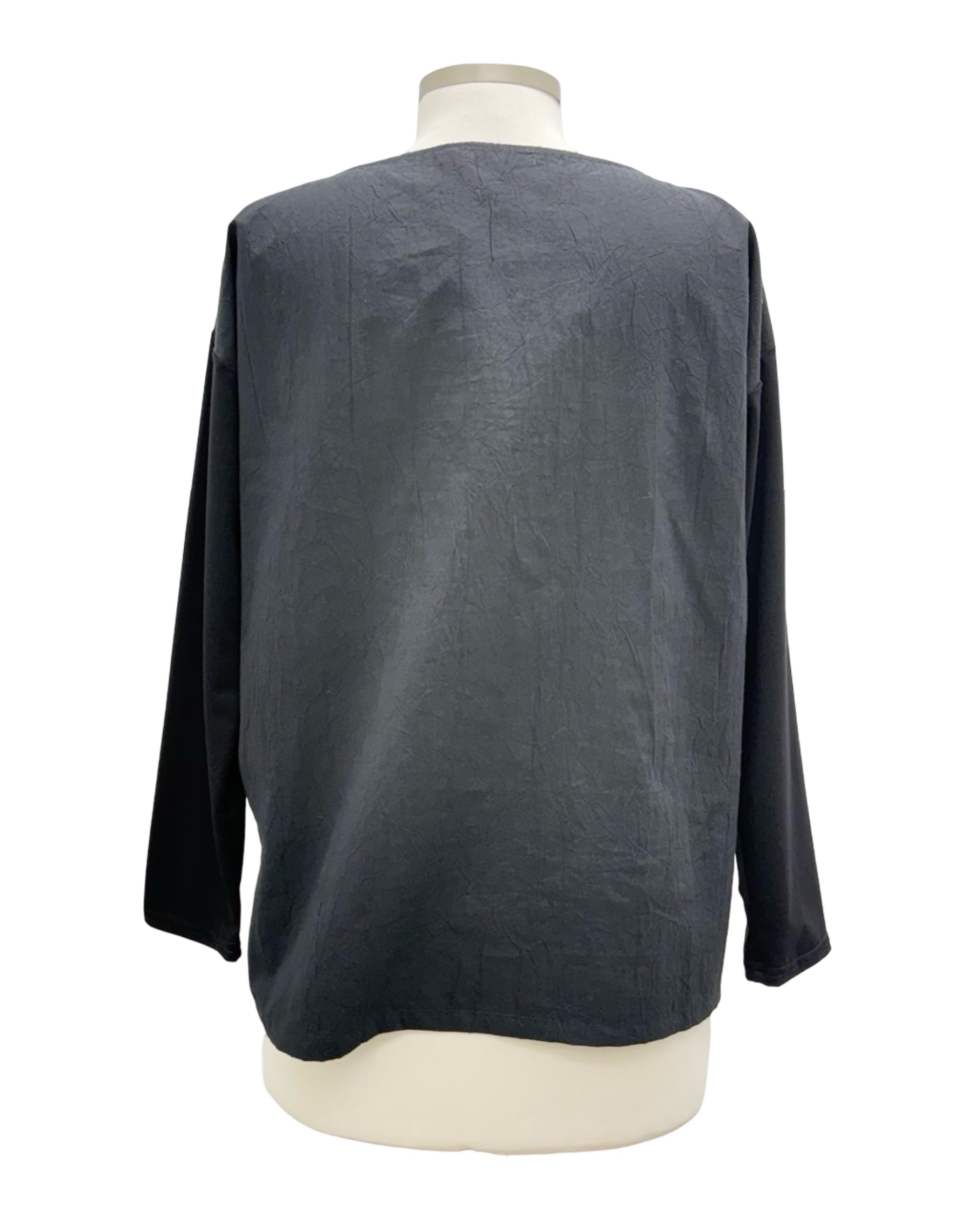 Andrea Geer CROP LONG SLEEVE CRINKLE TOP