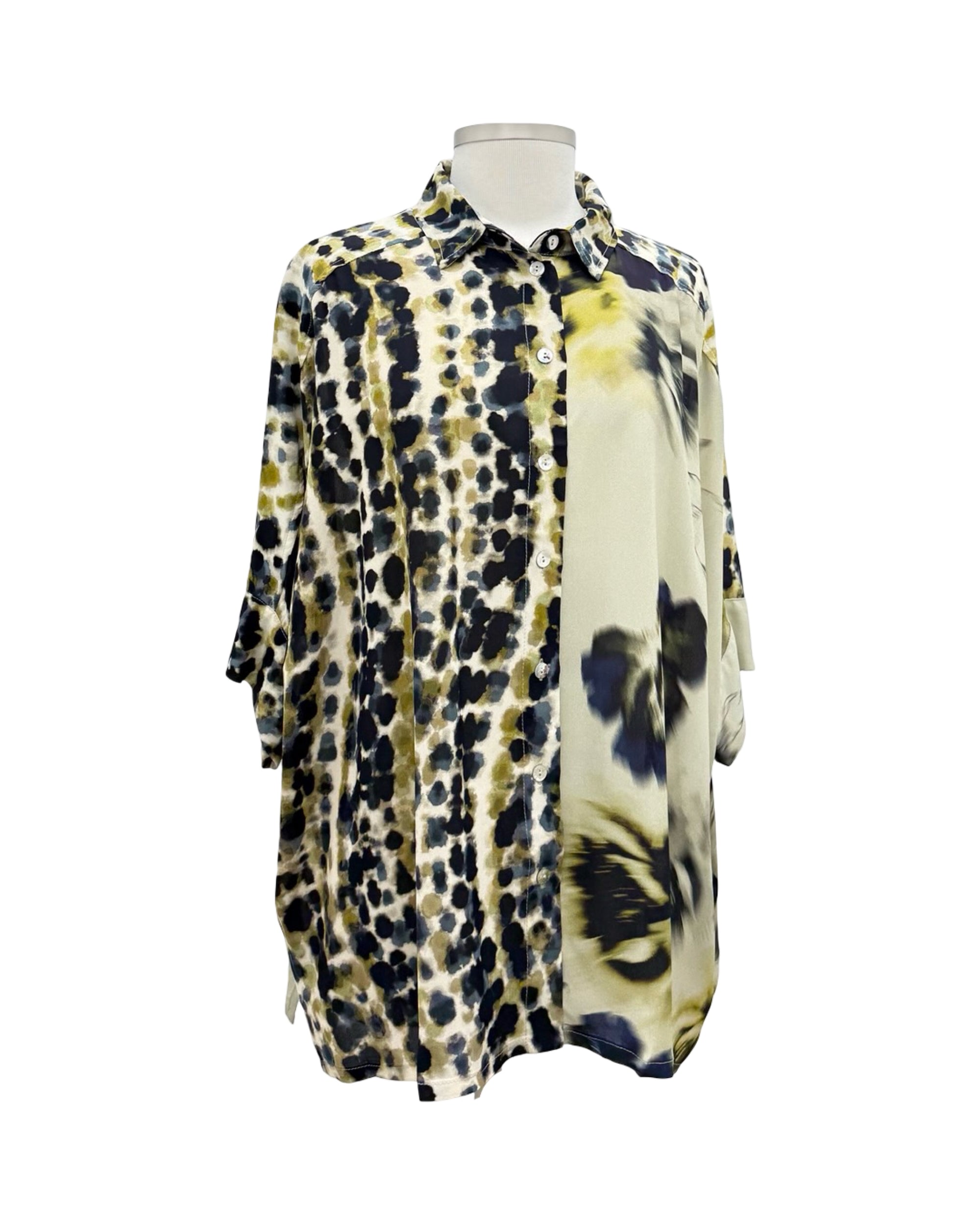 Alembika SHORT SLEEVE MULTI PRINT BLOUSE