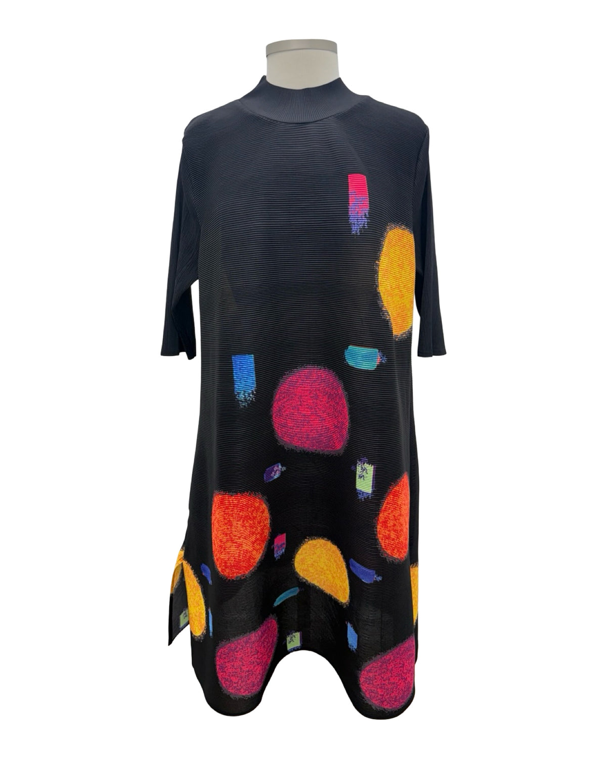 Vanite MOCK NECK DOT DRESS