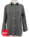 Cut Loose PINSTRIPE LINEN LONG SLEEVE EASY SHIRT - ORIGINALLY $119