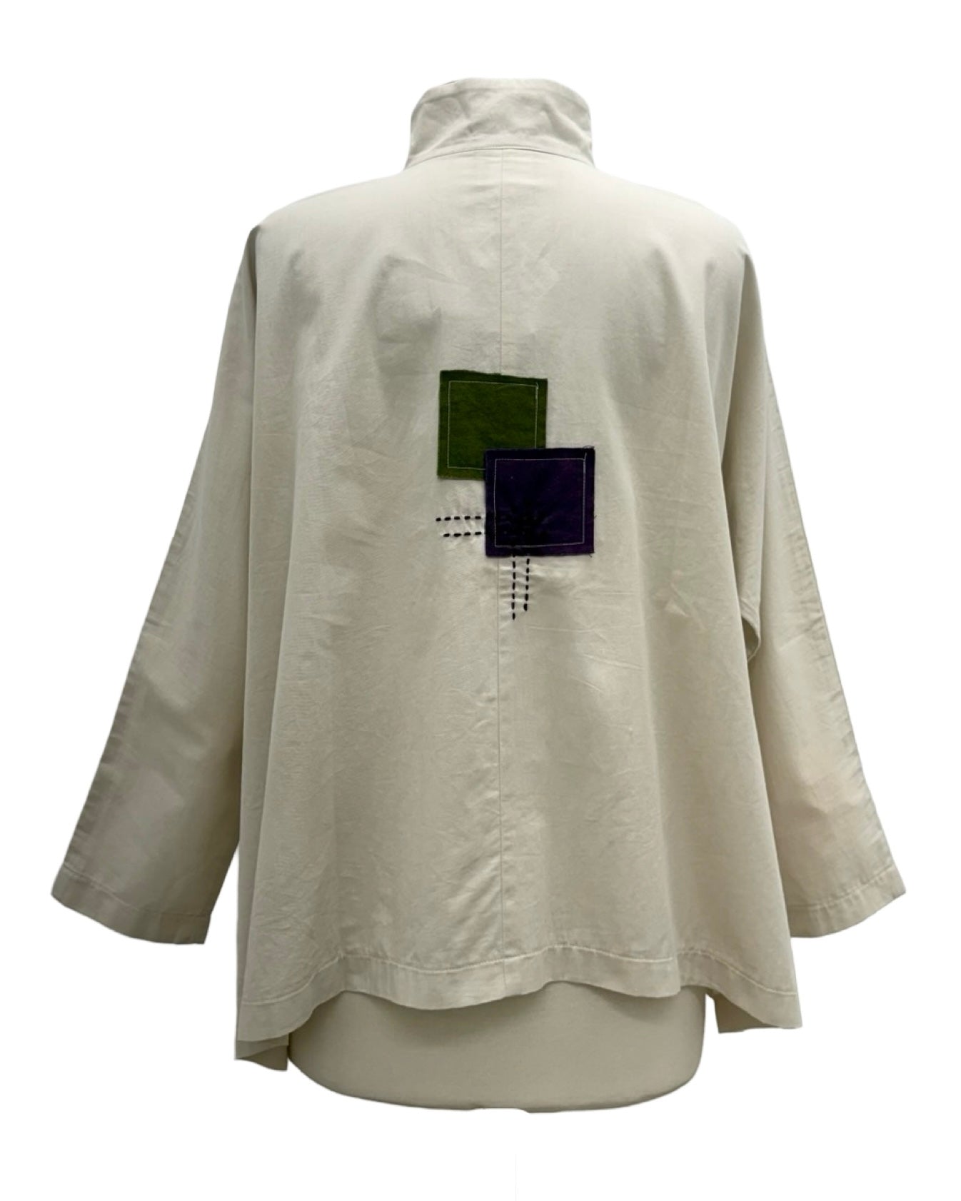 M Squared PATCH MANDARIN BLOUSE