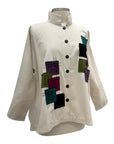 M Squared PATCH MANDARIN BLOUSE