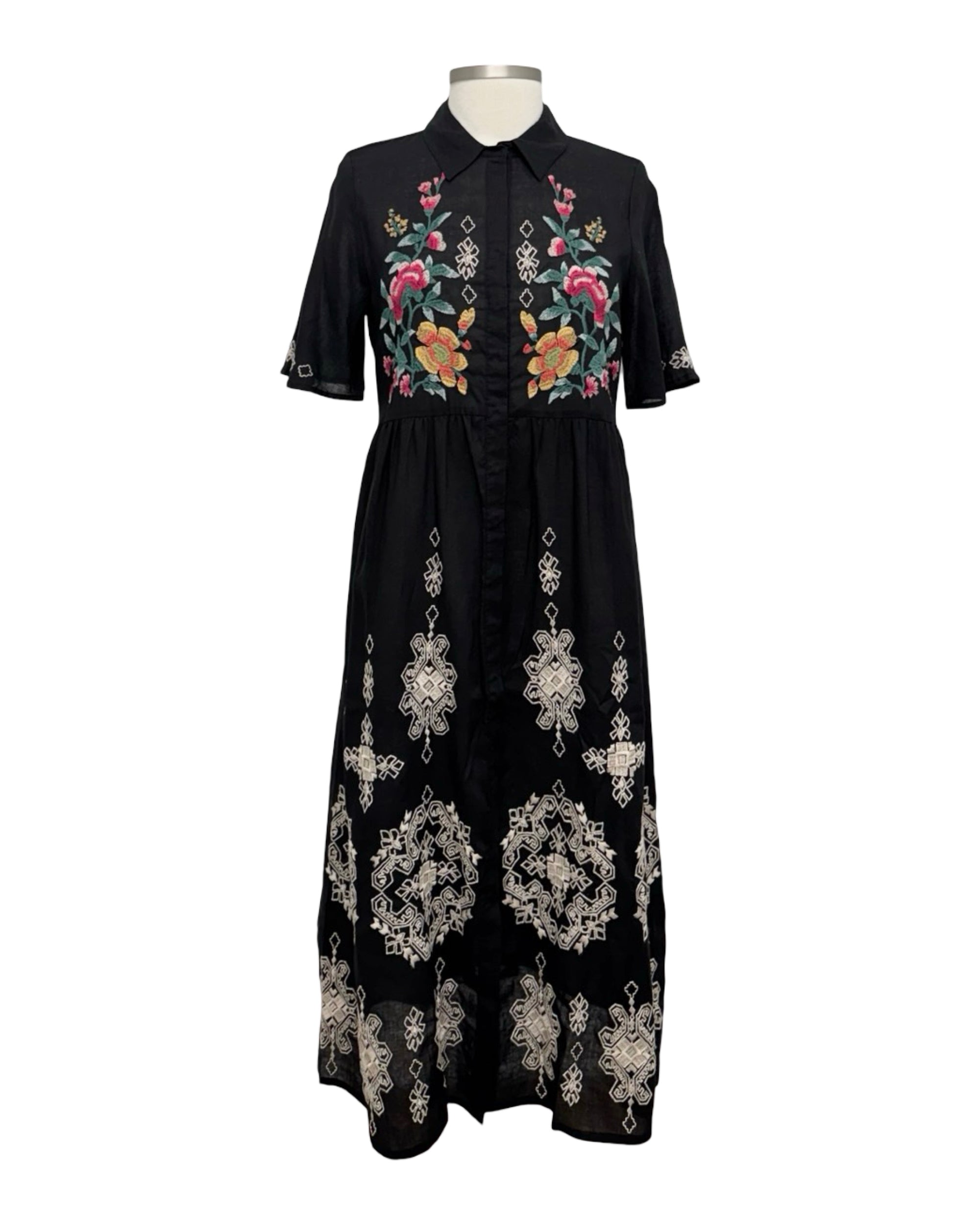 Johnny Was FLUTTER SLEEVE SHIRT DRESS Marigold Clothing Johnny Was FLUTTER SLEEVE SHIRT DRESS Marigold Clothing