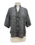 Blueberry EMBROIDERED TENCEL SHORT SLEEVE SHIRT