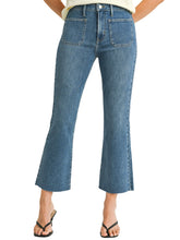 Load image into Gallery viewer, Just Black Denim PATCH POCKET CROP FLARE
