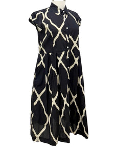 Handprint Dream COLLAR CAP SLEEVE DRESS