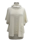 Fenini WAFFLE SHORT SLEEVE ROLLED DOWN NECK TOP