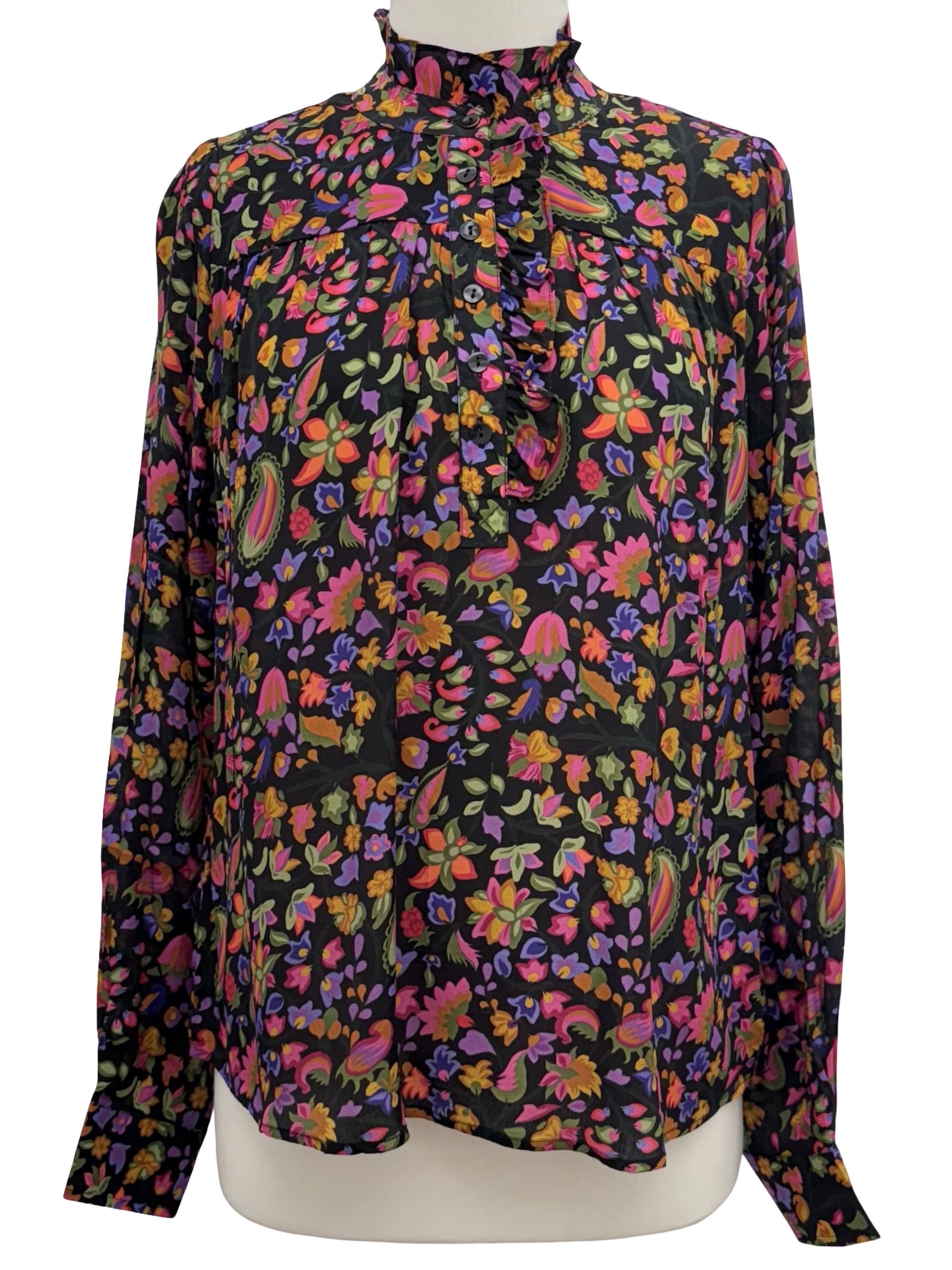 APNY LONG SLEEVE FLORAL BLOUSE