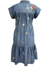 Load image into Gallery viewer, Caite CAP SLEEVE DENIM DRESS
