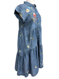 Caite CAP SLEEVE DENIM DRESS