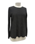 Fenini PLEAT LONG SLEEVE CREW TOP