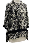 Moonlight SHORT SLEEVE COWL FLORAL BLOUSE